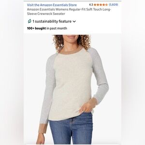 Amazon Essentials Cream and Tan Sweater